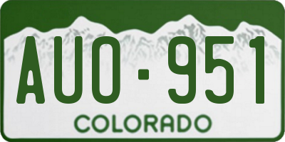 CO license plate AUO951