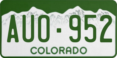 CO license plate AUO952