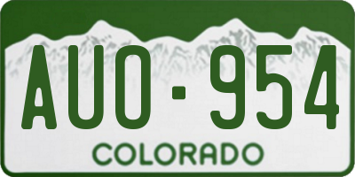 CO license plate AUO954