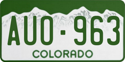 CO license plate AUO963