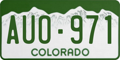 CO license plate AUO971