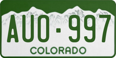 CO license plate AUO997