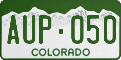 CO license plate AUP050