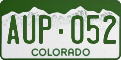 CO license plate AUP052