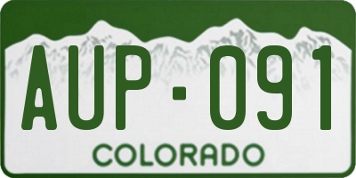 CO license plate AUP091