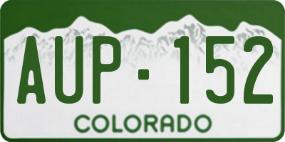 CO license plate AUP152