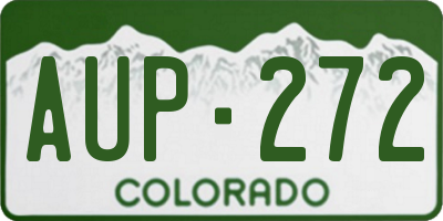 CO license plate AUP272