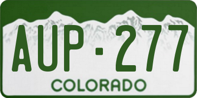 CO license plate AUP277