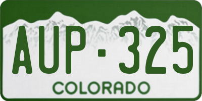 CO license plate AUP325