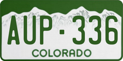 CO license plate AUP336