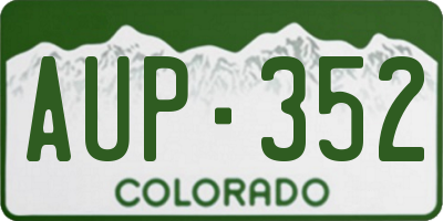 CO license plate AUP352