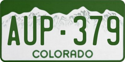 CO license plate AUP379