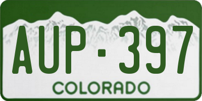 CO license plate AUP397