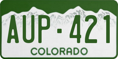 CO license plate AUP421