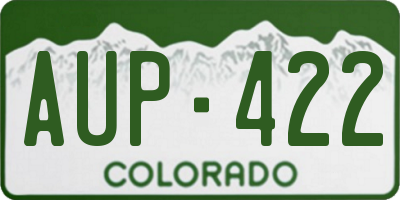 CO license plate AUP422