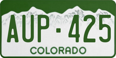 CO license plate AUP425