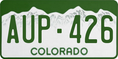 CO license plate AUP426