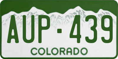 CO license plate AUP439