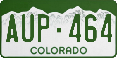 CO license plate AUP464