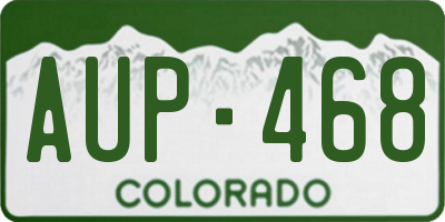 CO license plate AUP468