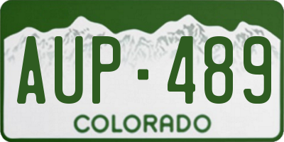 CO license plate AUP489
