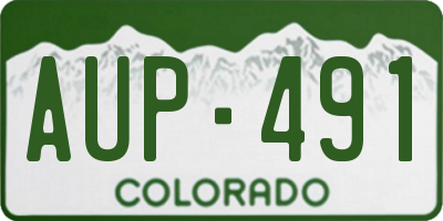 CO license plate AUP491