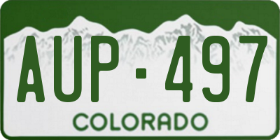 CO license plate AUP497