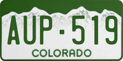 CO license plate AUP519