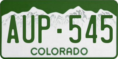 CO license plate AUP545