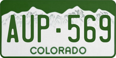 CO license plate AUP569