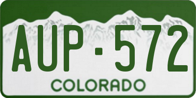 CO license plate AUP572