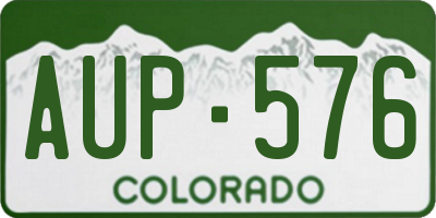 CO license plate AUP576