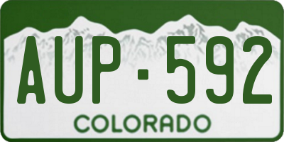 CO license plate AUP592
