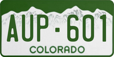 CO license plate AUP601
