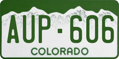 CO license plate AUP606
