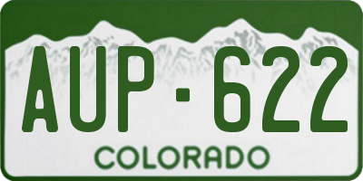 CO license plate AUP622