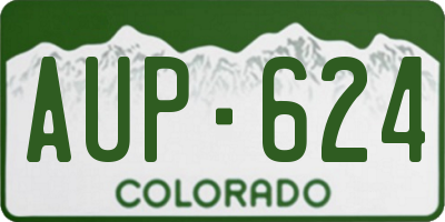 CO license plate AUP624