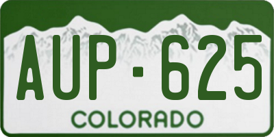 CO license plate AUP625