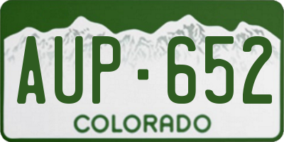 CO license plate AUP652
