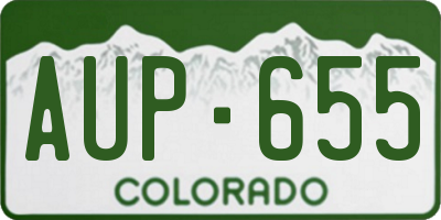 CO license plate AUP655