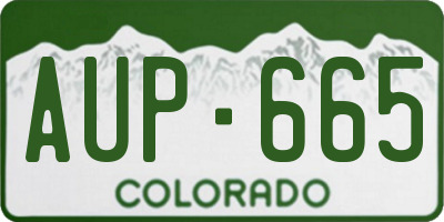 CO license plate AUP665