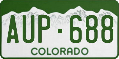 CO license plate AUP688