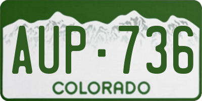 CO license plate AUP736