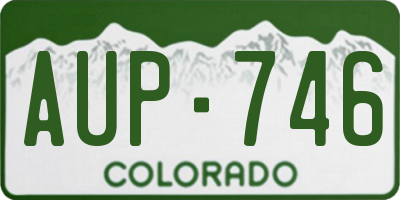 CO license plate AUP746