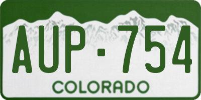 CO license plate AUP754