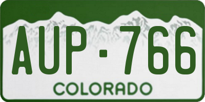 CO license plate AUP766