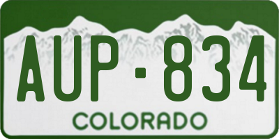 CO license plate AUP834