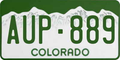 CO license plate AUP889