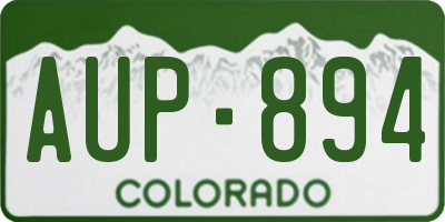 CO license plate AUP894