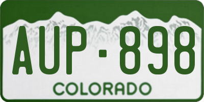 CO license plate AUP898